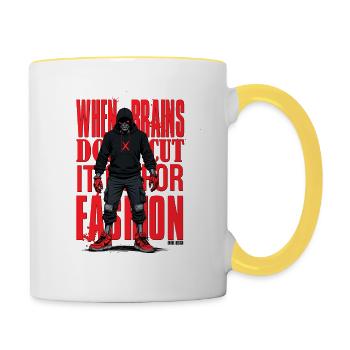 Cerveau et style – EnrolDesign - Mug contrasté - blanc/jaune - Droite