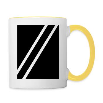Streifen schwarz - Tasse zweifarbig - Weiß/Gelb - Rechts
