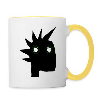 Punk Rock Pogo Anarchie Punks Punk Rocker Punk - Tasse zweifarbig - Weiß/Gelb - Rechts