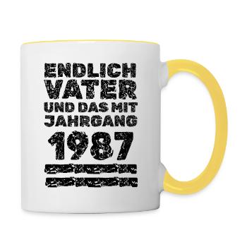 1987 - Mug contrasté - blanc/jaune - Droite