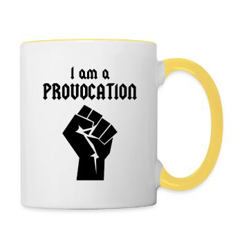 Je suis une provocation - Mug contrasté - blanc/jaune - Droite