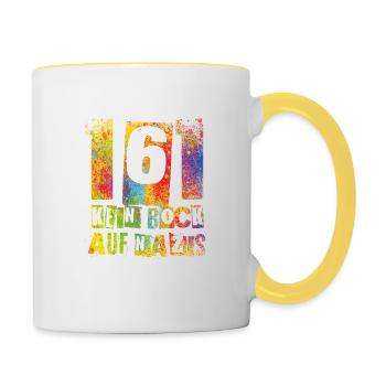 161 KEIN BOCK AUF NAZlS - Tasse zweifarbig - Weiß/Gelb - Rechts