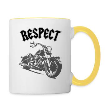 Respect - Mug contrasté - blanc/jaune - Droite