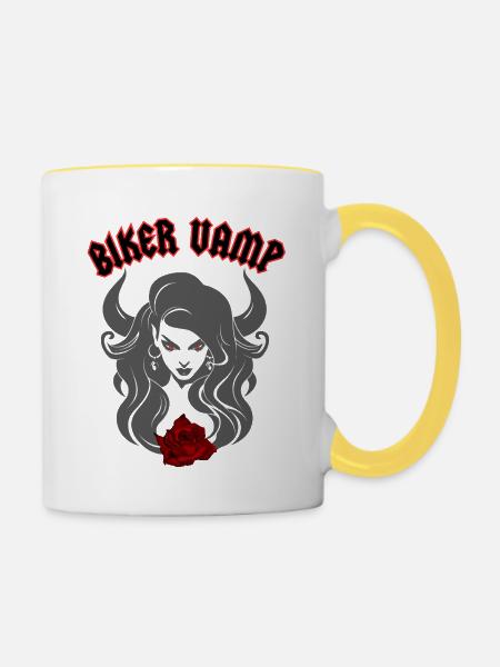 BIKER VAMP - Tasse zweifarbig - Weiß/Gelb