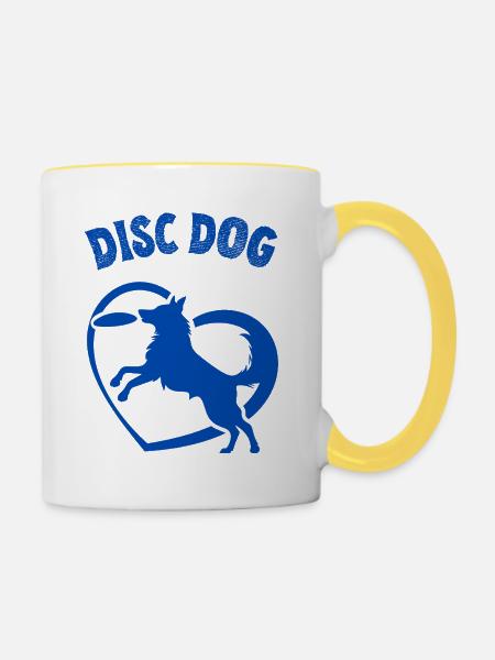 Disc Dog - Tasse zweifarbig - Weiß/Gelb