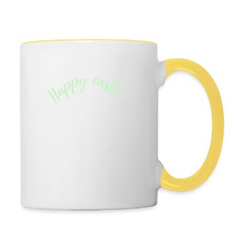 Cadeau de lapin de Joyeuses Pâques - Mug contrasté - blanc/jaune - Droite
