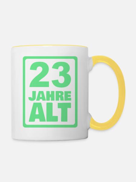 23 - Tasse zweifarbig - Weiß/Gelb