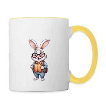 Grandpa Easter Bunny Gift - Contrasting Mug - white/yellow - Right
