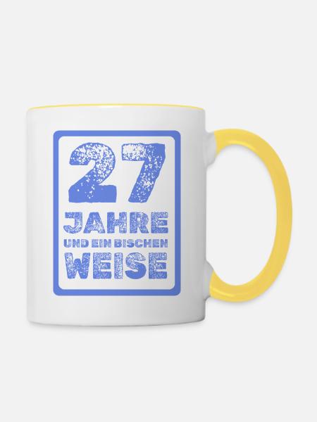 27 - Tasse zweifarbig - Weiß/Gelb
