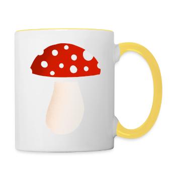 Champignon amanite tue-mouches - Mug contrasté - blanc/jaune - Droite