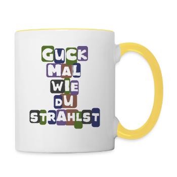 Design for love and to love - Contrasting Mug - white/yellow - Right