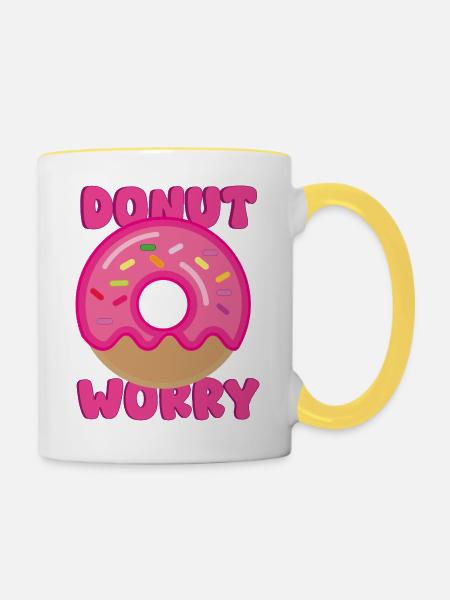 Donut-Sorge - Tasse zweifarbig - Weiß/Gelb