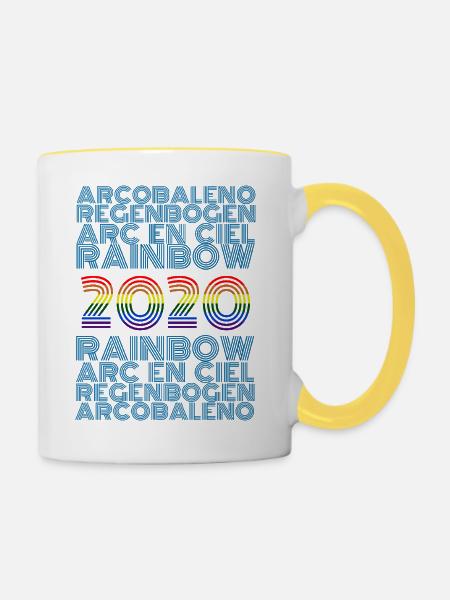 Rainbow 2020 - Tasse zweifarbig - Weiß/Gelb