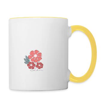 Letter q Minimalist Flowers - Contrasting Mug - white/yellow - Right