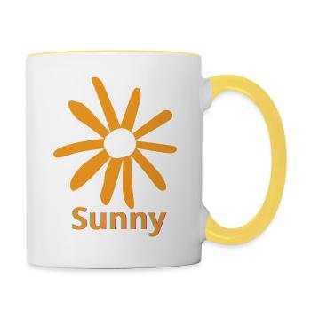 Sunny - Mug contrasté - blanc/jaune - Droite