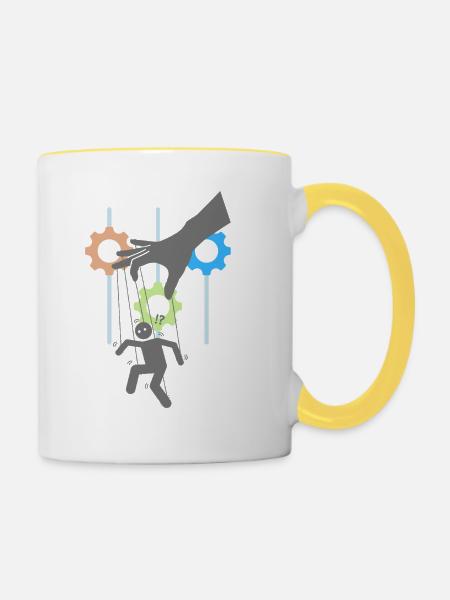 Marionette - Tasse zweifarbig - Weiß/Gelb