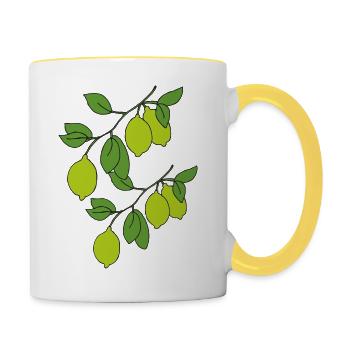 Lime sprigs - Contrasting Mug - white/yellow - Right