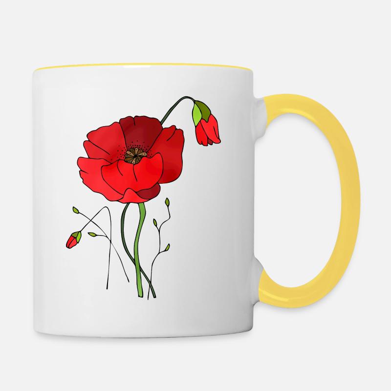 Flowers - Contrasting Mug - white/yellow