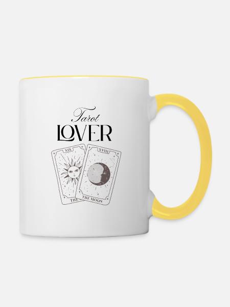 Tarot Lover - Tasse zweifarbig - Weiß/Gelb