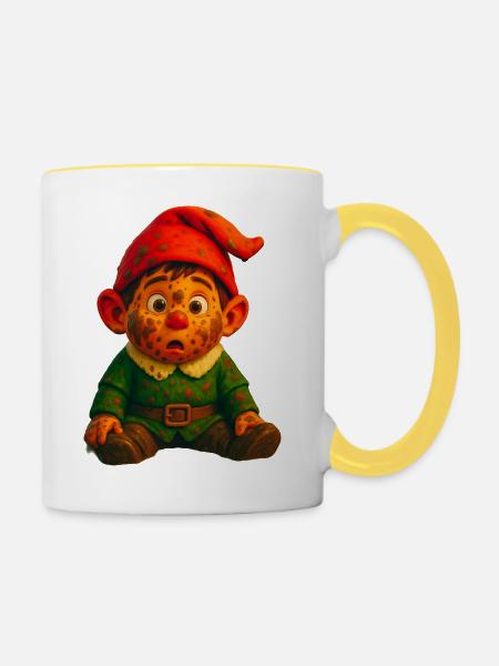 Kobold - Tasse zweifarbig - Weiß/Gelb