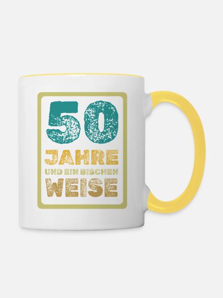 50 - Tasse zweifarbig - Weiß/Gelb