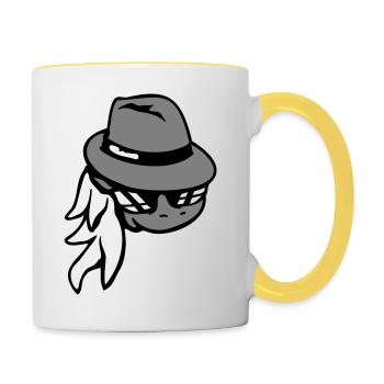 Cheval Gangster Chapeau Lunettes de soleil Criminal Cool - Mug contrasté - blanc/jaune - Droite