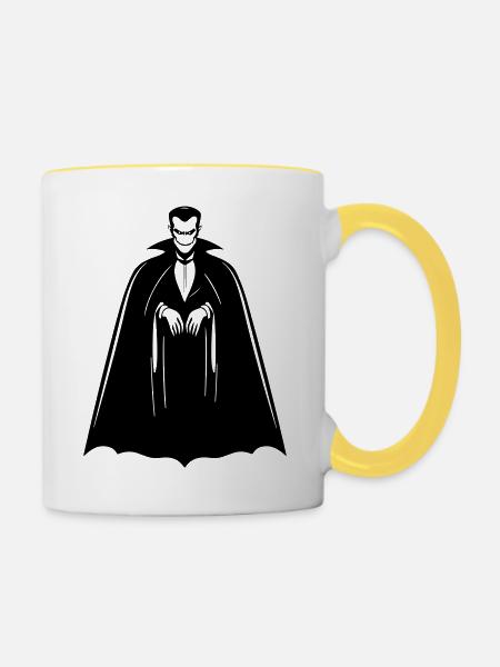 Dracula  - Tasse zweifarbig - Weiß/Gelb