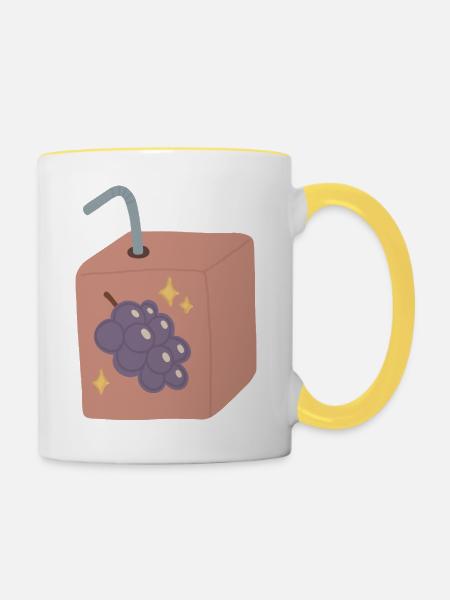Traubensaft-Box-Design - Tasse zweifarbig - Weiß/Gelb