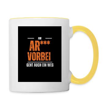 Past the ass - Contrasting Mug - white/yellow - Right