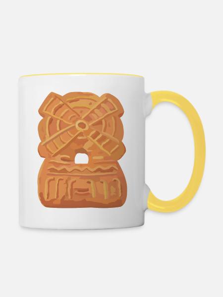 Spekulatius-Mühle - Tasse zweifarbig - Weiß/Gelb