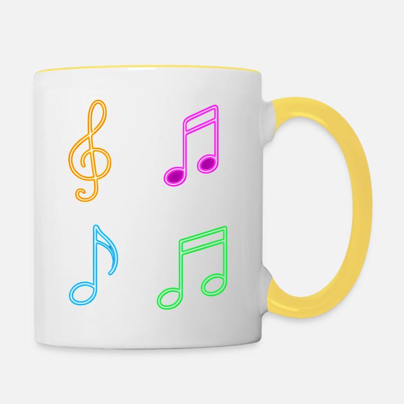 Partitions Neon – Music Vibes - Mug contrasté - blanc/jaune