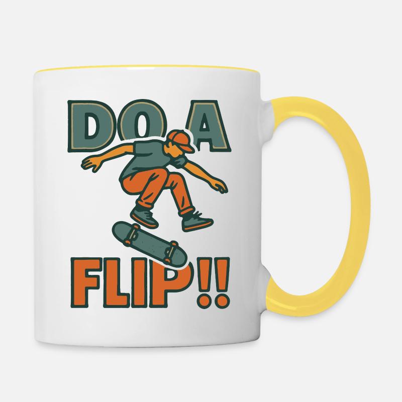 Do a Flip DO - Contrasting Mug - white/yellow