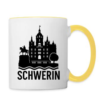 Schwerin Silhouette - Contrasting Mug - white/yellow - Right