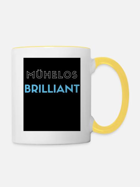 Muehelos brilliant - Tasse zweifarbig - Weiß/Gelb