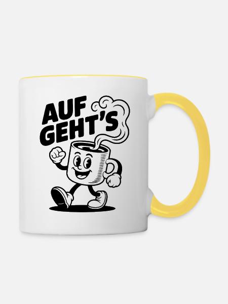Let’s Get Started Kaffeetasse - Tasse zweifarbig - Weiß/Gelb