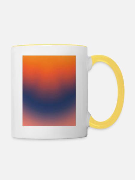 Mitternachts-Glut-Gradient - Tasse zweifarbig - Weiß/Gelb
