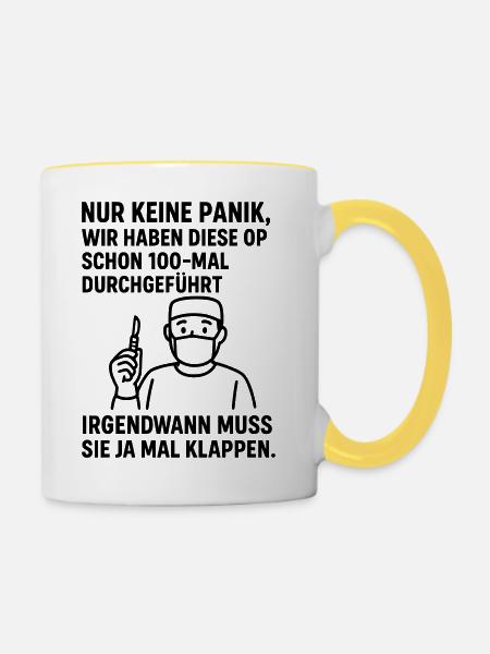 Operation Motivation - Tasse zweifarbig - Weiß/Gelb