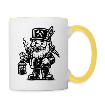 Bergmann Räuchermann Erzgebirge - Mug contrasté - blanc/jaune - Droite