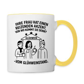 Funny Christmas Saying Christmas Market - Contrasting Mug - white/yellow - Right