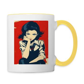 School Uniform Manga Heroine - Contrasting Mug - white/yellow - Right
