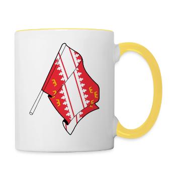 Elsass-Flagge - Tasse zweifarbig - Weiß/Gelb - Rechts