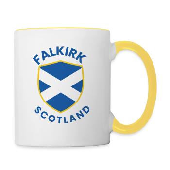 Conception du bouclier écossais de Falkirk - Mug contrasté - blanc/jaune - Droite