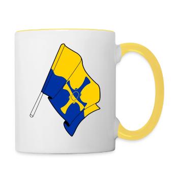 Flagge von Durham - Tasse zweifarbig - Weiß/Gelb - Rechts