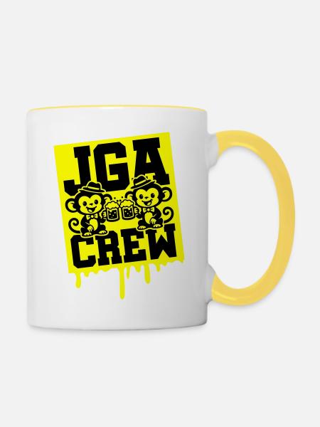 Jga Crew Junggesellen Affe - Tasse zweifarbig - Weiß/Gelb