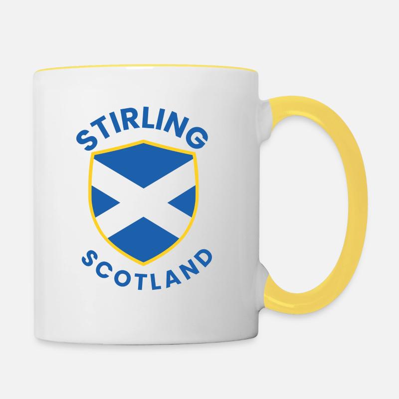 Conception du bouclier écossais de Stirling - Mug contrasté - blanc/jaune