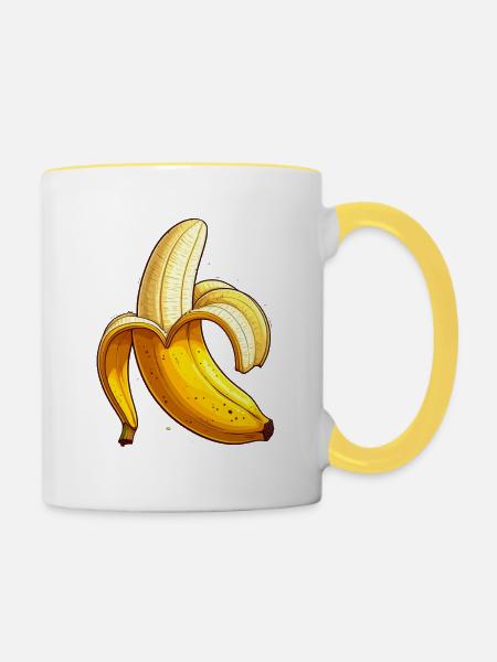 Banane - Tasse zweifarbig - Weiß/Gelb