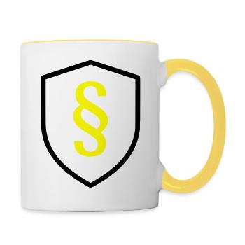 Paragraph Schild Gesetz - Tasse zweifarbig - Weiß/Gelb - Rechts