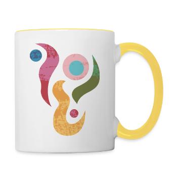 Yoga design_40 - Contrasting Mug - white/yellow - Right