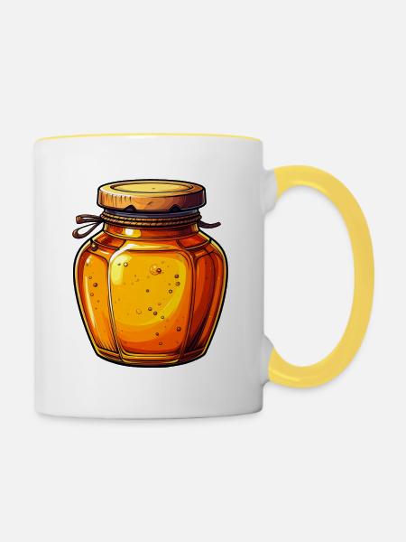 Honig - Tasse zweifarbig - Weiß/Gelb