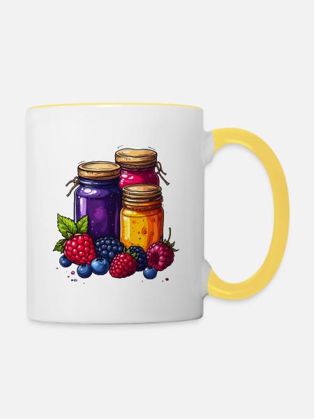 Marmelade - Tasse zweifarbig - Weiß/Gelb